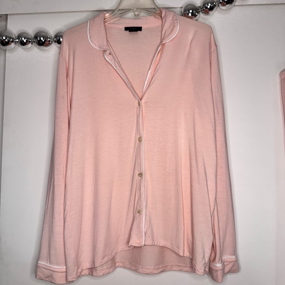 J. Crew Pink Peach Eco dreamiest long sleeve pajama set Medium - Picture 4 of 9